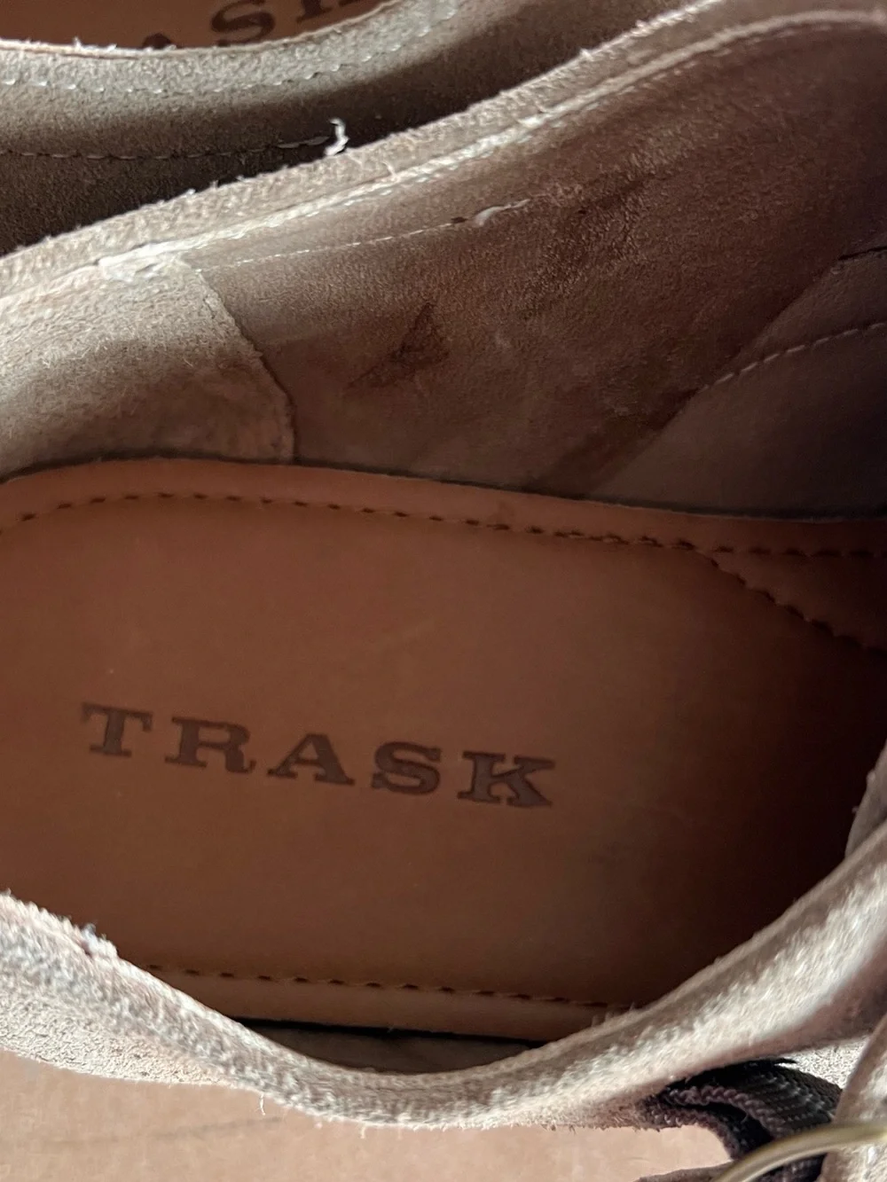 Trask Dress Shoes Mens Size 10.5 Taupe Suede Double Monk Strap Wingtip
